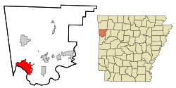 Crawford County Arkansas Incorporated and Unincorporated areas Van Buren Highlighted
